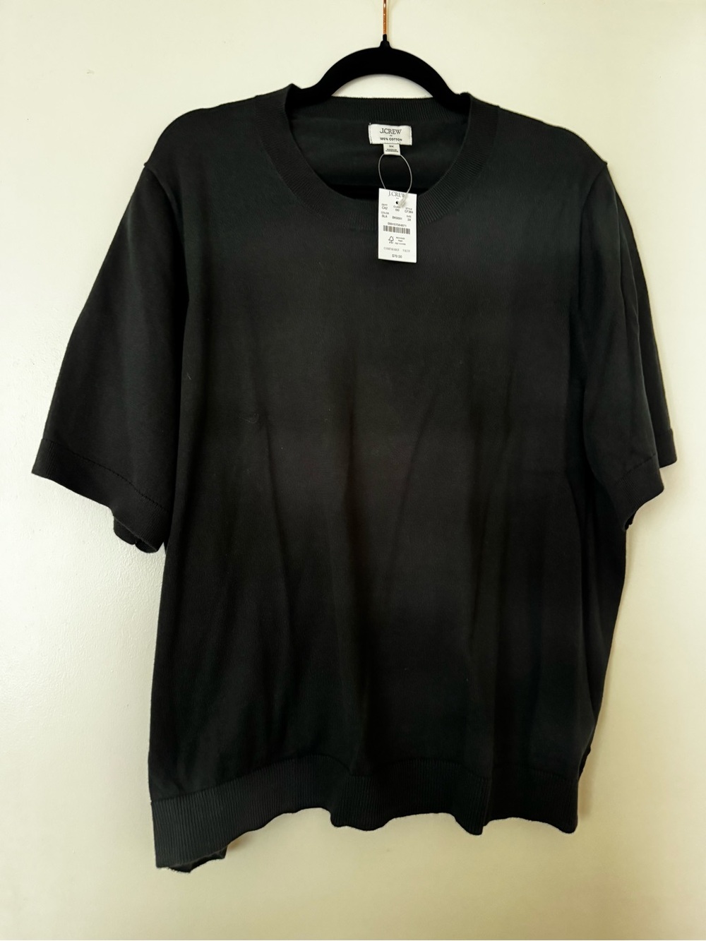 J. Crew Women’s Black Short-Sleeve Crewneck Sweater